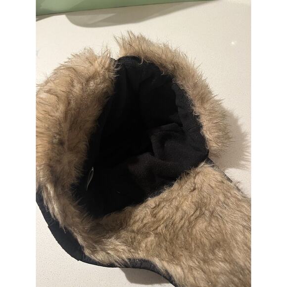 Faux Fur Quilted Black Crown Trapper Hat M/L - Picture 6 of 6